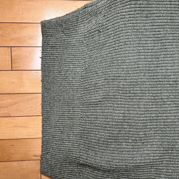 H&M Chunky Knit Cropped Mock Neck Sweater Size XS Green Grey - Picture 6 of 8